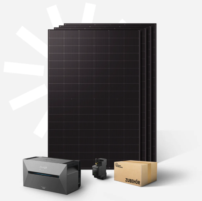Kleines Kraftwerk Quattro XL 2000Wp Set mit Anker SOLIX 2 Pro 1,6 kWh