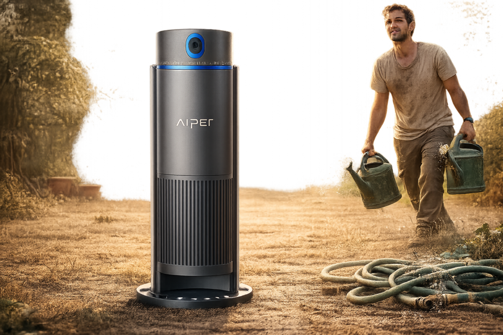 Nie wieder Wasserschleppen: Dieses Aiper IrriSense 2 Bewässerungssystem gießt den Garten, während man die Füße hochlegt