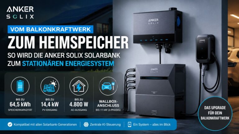 Vom Balkonkraftwerk zum Heimspeicher: So wird die Anker SOLIX Solarbank zum stationären Energiesystem