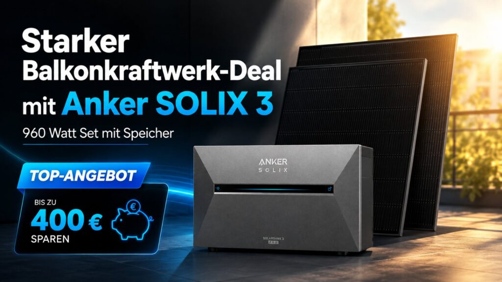 900 Watt Balkonkraftwerk + Anker SOLIX 3 jetzt günstig sichern!