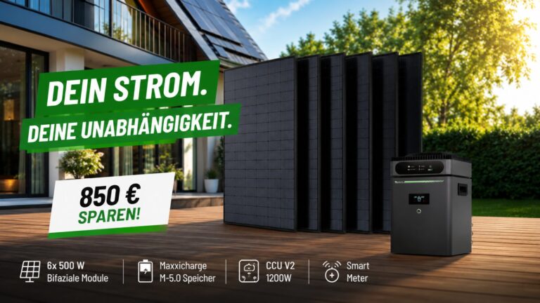 3.000 Watt Balkonkraftwerk mit 5 kWh Maxxicharge Speicher zum Mini-Preis