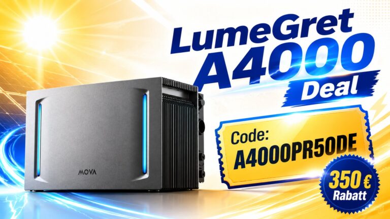 MOVA LumeGret A4000 im Deal: Neuer Balkonkraftwerk Speicher jetzt 350 Euro günstiger!