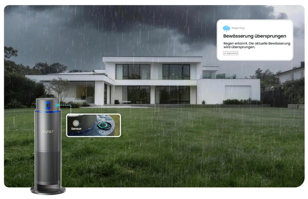 Der Irrisense2 passt die Bewässerung automatisch an das Wetter an.