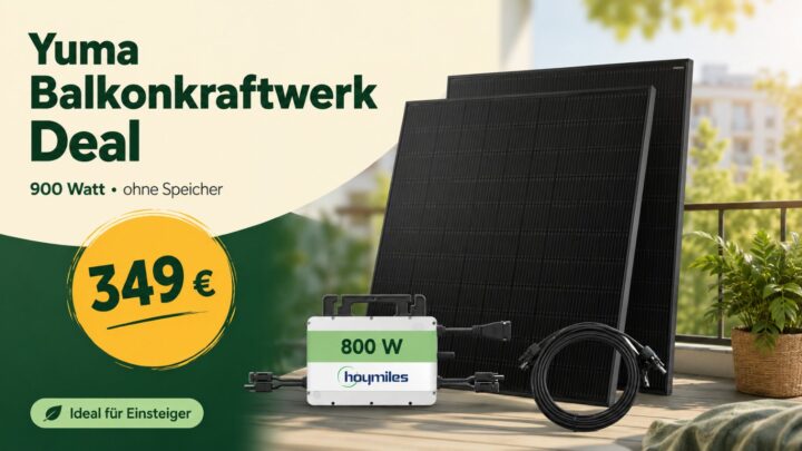 Yuma Basic 900: 90 Euro Rabatt auf das Balkonkraftwerk mit Bestnoten – aber wie lange noch?