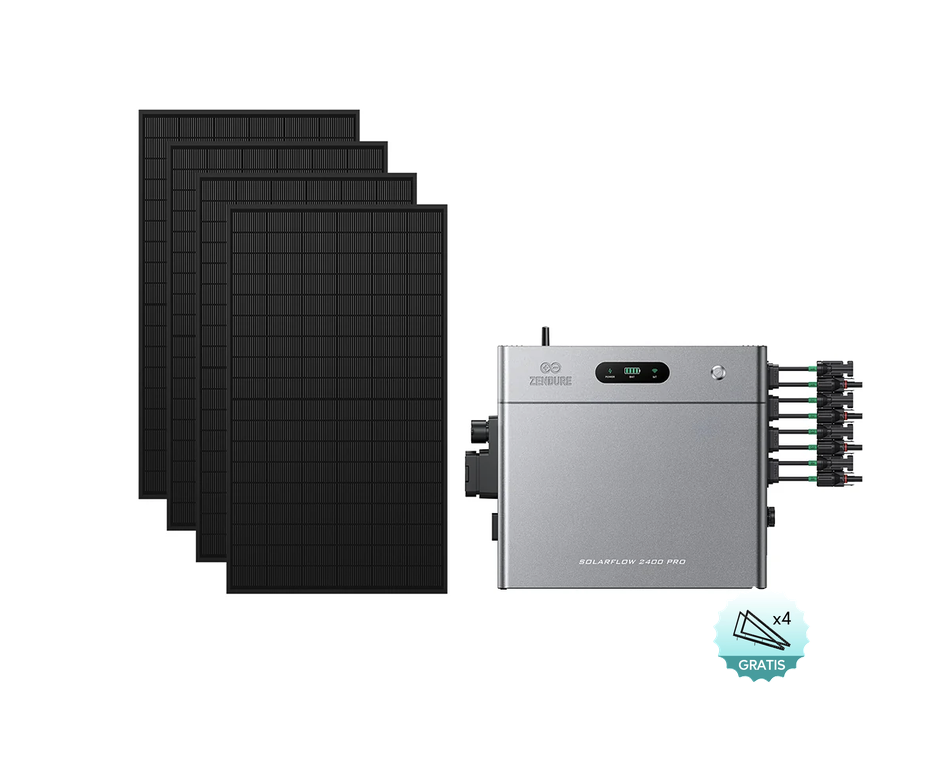 Zendure SolarFlow 2400 Pro + 4 x 450W Solarpanels + gratis Halterung