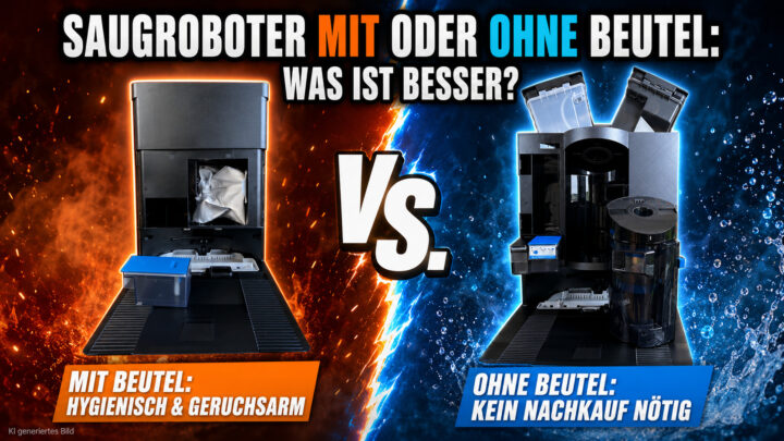 Saugroboter mit Beutel vs. beutellos: Der günstigere Kandidat saugt stärker