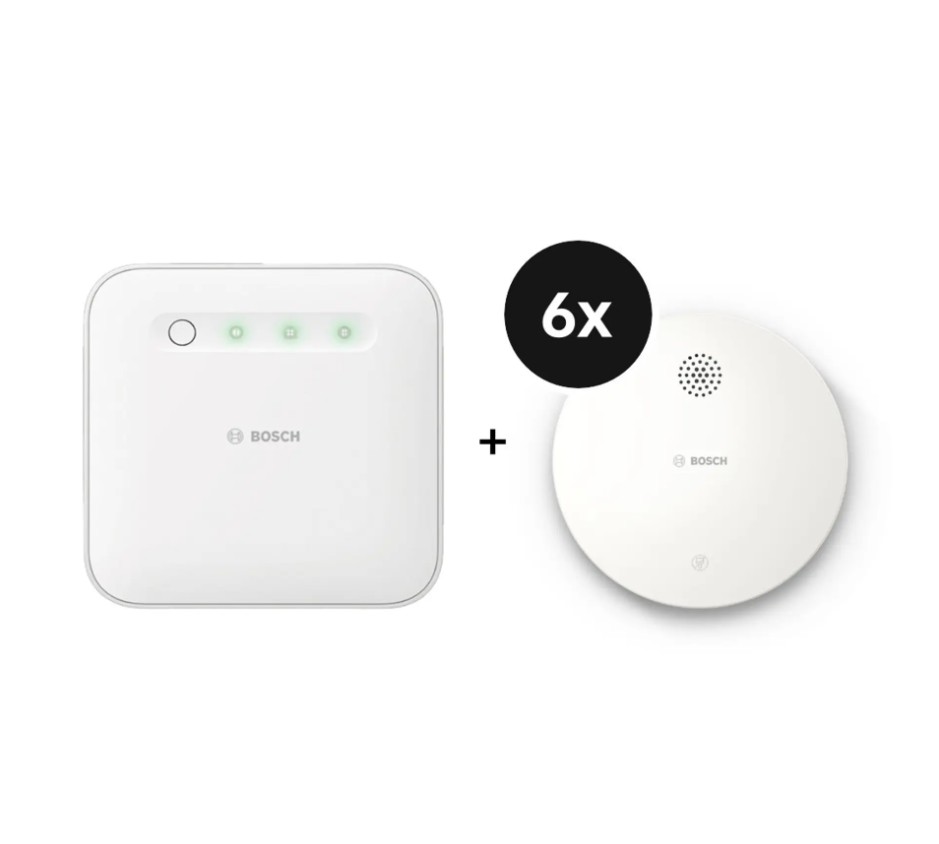 Bosch Smart Home – Starter Set Brandschutz mit 6 Rauchwarnmelder (Gen. 2) (tink)