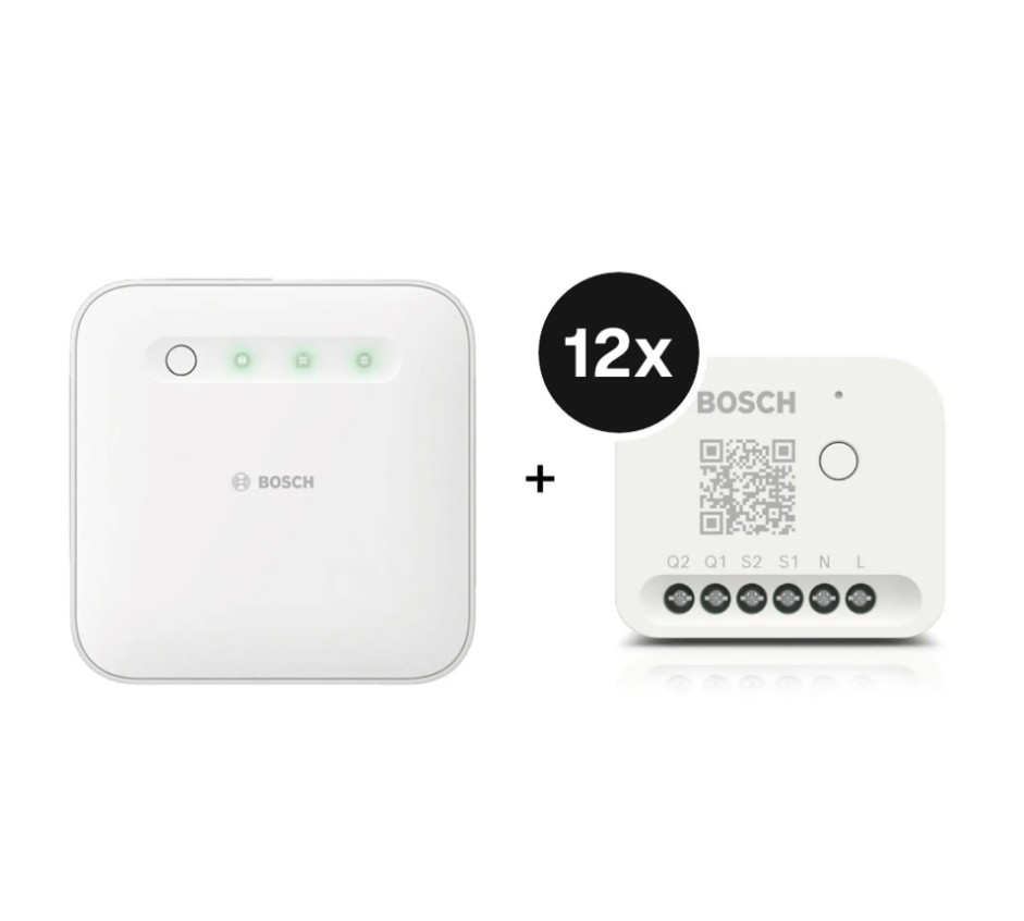 Bosch Smart Home – Starter Set Licht-/ Rollladensteuerung mit 12 Unterputz-Aktoren (Gen. 2) (tink)