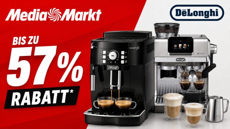 De’Longhi Brandweek bei MediaMarkt: Bis zu 57% auf Kaffeevollautomaten und Siebträger sparen