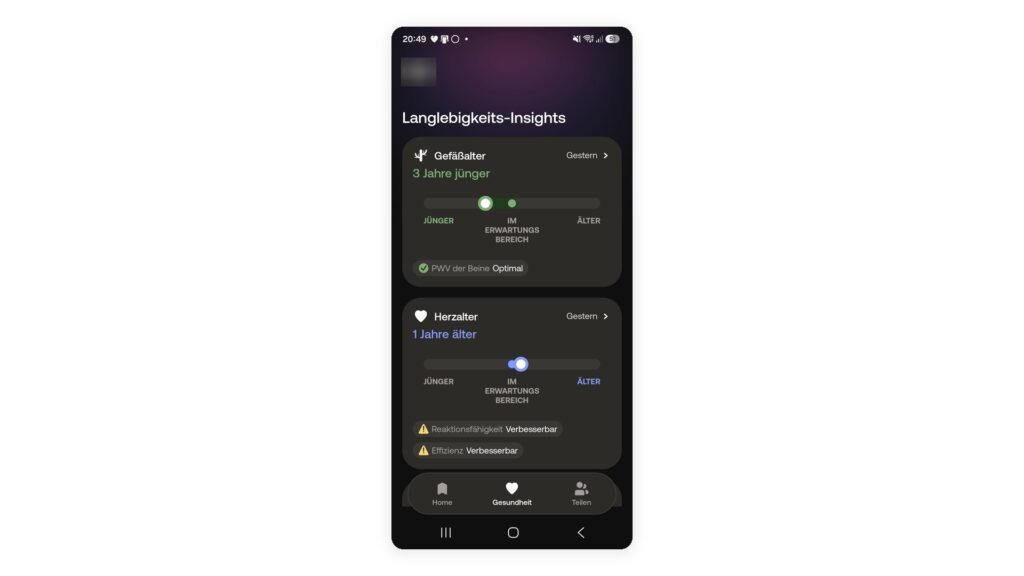 Withings BodyScan 2 Longevity Übersicht