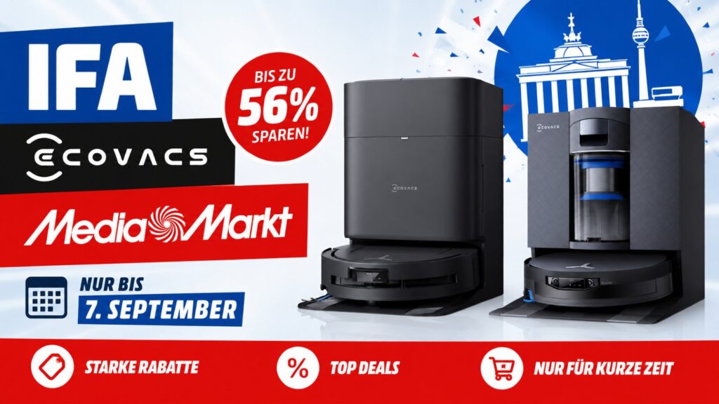 ECOVACS IFA-Deals bei MediaMarkt: Bis zu 56% auf DEEBOT Saugroboter sparen