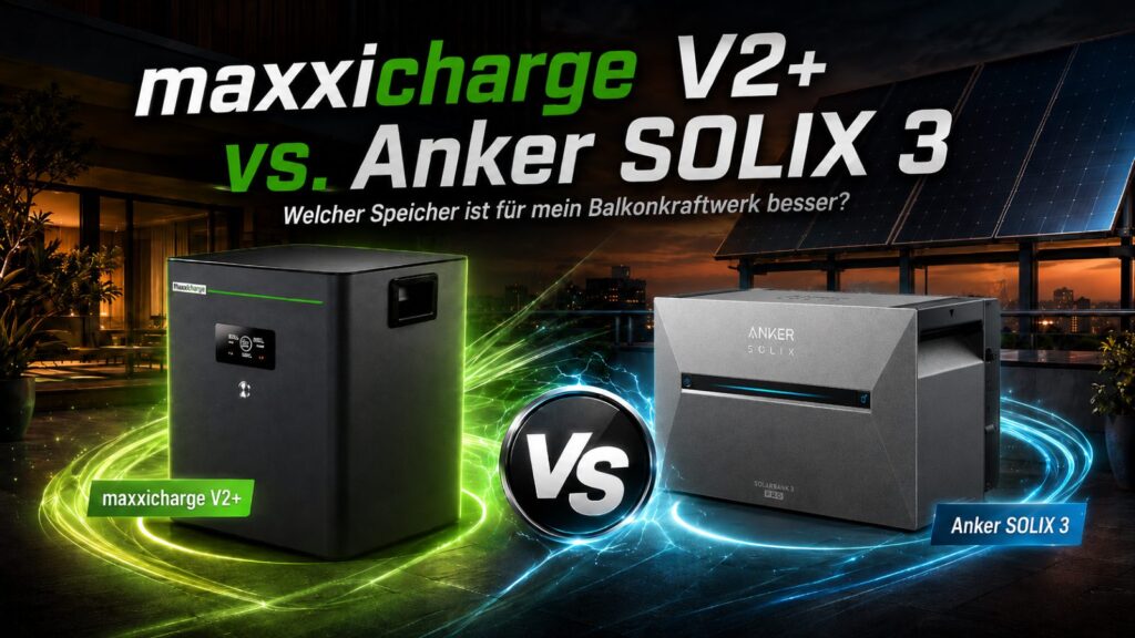 Duell der Balkonkraftwerk Speicher! Anker SOLIX 3 gegen Maxxicharge V2+