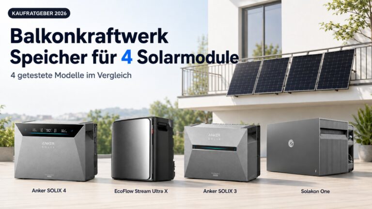 Balkonkraftwerk Speicher für 4 Solarmodule: Diese 4 Modelle überzeugen im Test