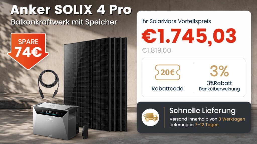 Verrückter Dreifach Rabatt + Smart Meter gratis: Anker SOLIX Solarbank 4 E5000 Pro jetzt ab 1.745 €