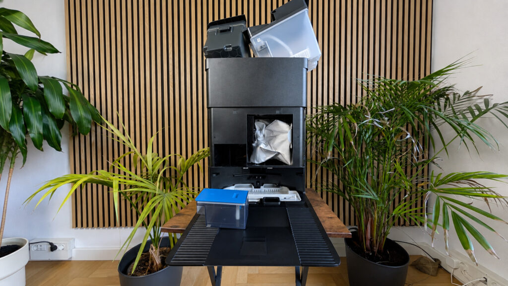 Mit einem klassischen Beutel arbeitet der T90.
