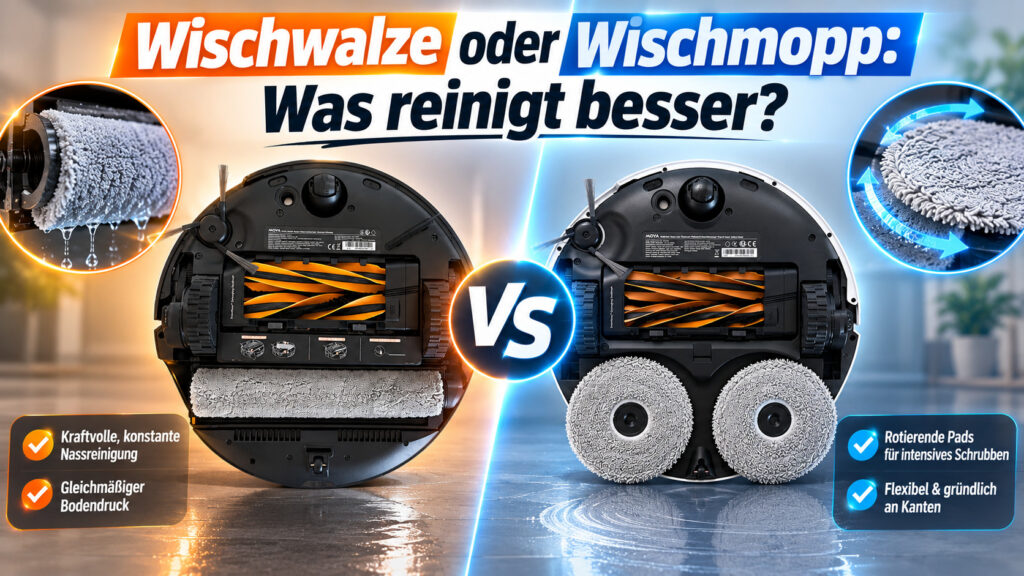 Wischwalze oder Wischmopp? Zwei Saugroboter-Philosophien, eine Antwort