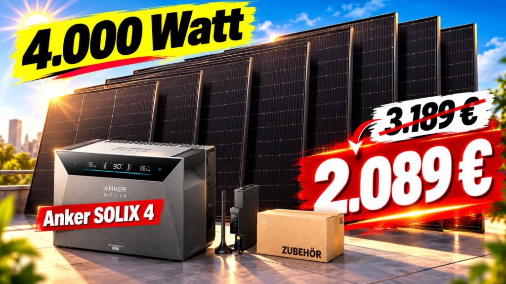 Mehr Power geht kaum! 4.000 Watt Balkonkraftwerk trifft auf den neuen Anker SOLIX 4!