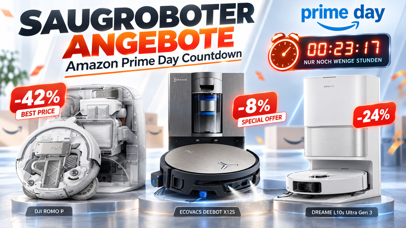 Amazon Deels Amazon Prime Deal Days Countdown: 3 Saugroboter jetzt schon super günstig