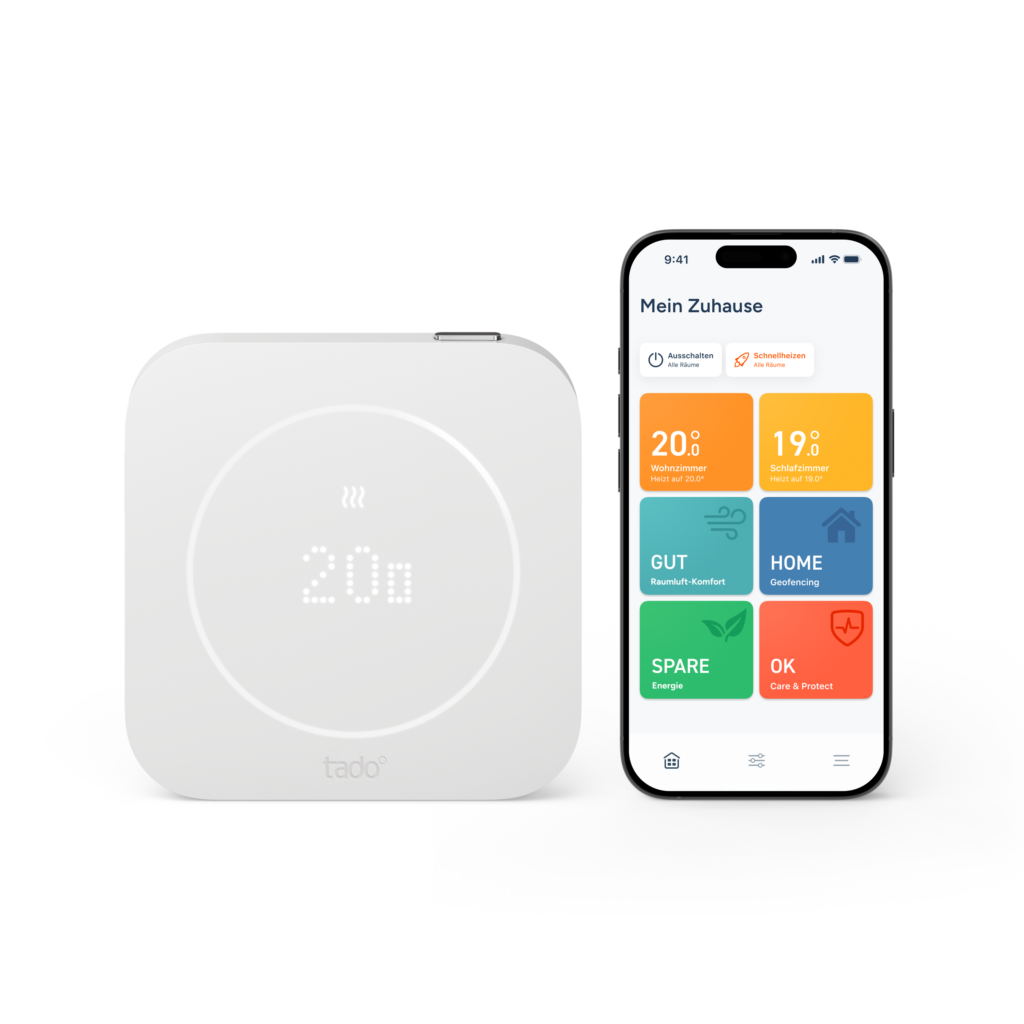 Das neue tado Wandthermostat kommt mit Akku statt Batterien.