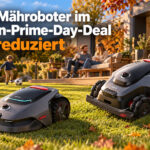 Zwei Mähroboter, ein freier Nachmittag: Der MOVA LiDAX Ultra 1200 und der LiDAX Ultra 2000 AWD übernehmen den Rasen, während die Familie den Herbst im Garten genießt.