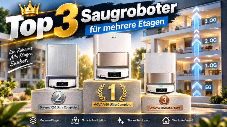 Top-3 Saugroboter für mehrere Etagen: Der beste ist überraschend nicht der teuerste – und wiegt unter 5 kg