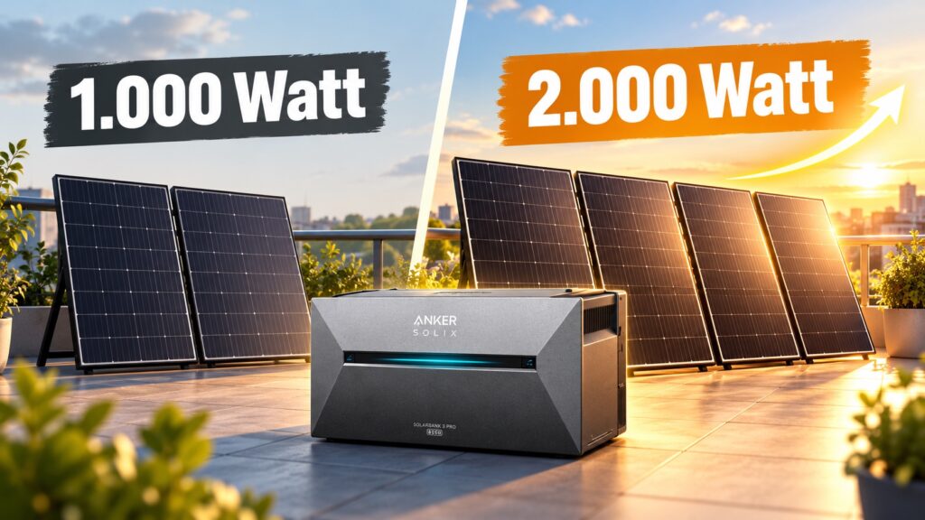 1.000 oder 2.000 Watt mit Speicher? Warum sich das größere Balkonkraftwerk schneller rechnet