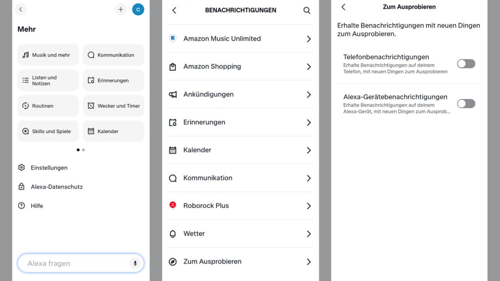alexa-gelbe-benachrichtung-ausschalten In der Alexa App lassen sich alle Benachrichtungsoptionen einfach ändern