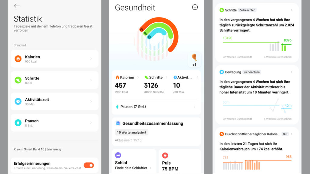 datenauswertung-mi-band-10-erfahrungen Wer regelmäßig seine App checkt, kann Leistungseinbußen schnell erkennen