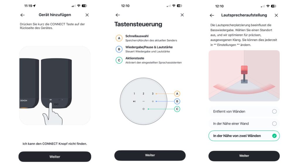 Die Einrichtung in der HEOS App ist schnell erledigt.