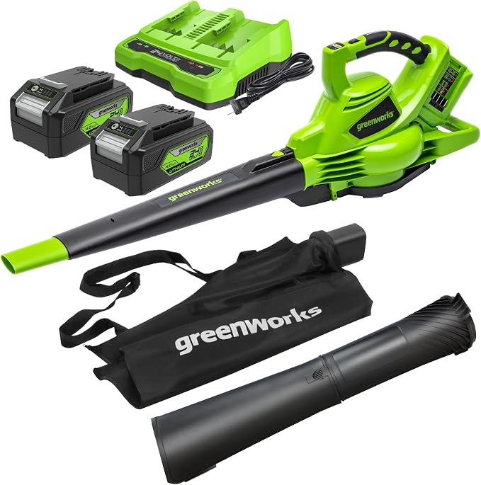 Greenworks 48 V (2 × 24 V) Akku-Laubsauger/-bläser GD24X2BVK4X