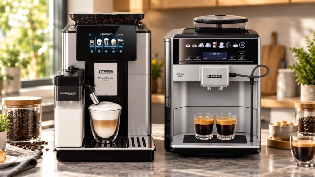Lohnt sich ein Kaffeevollautomat mit App wirklich? Siemens EQ6 plus gegen De’Longhi PrimaDonna Soul