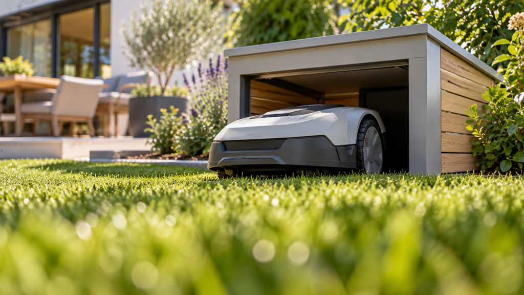 Mähroboter-Garage: Die besten Modelle – auch für GPS-Roboter
