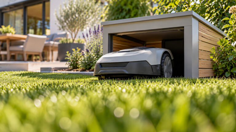 Mähroboter-Garage: Die besten Modelle – auch für GPS-Roboter