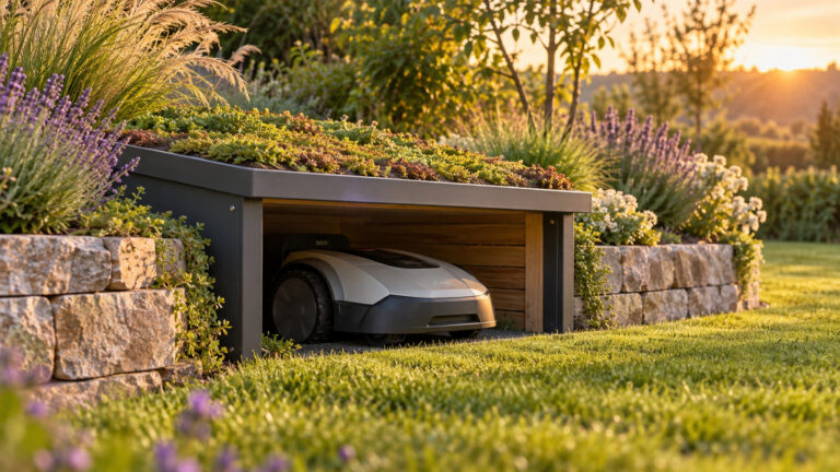 Mähroboter-Garage: Darum ist sie oft sinnvoller als gedacht