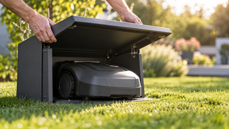 Mähroboter-Garage: So schützt man Roboter und Ladestation richtig
