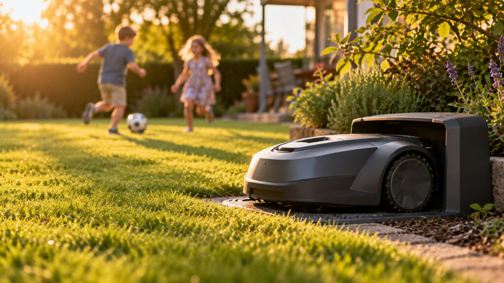 Mähroboter im Familiengarten: Wann es für Kinder gefährlich wird