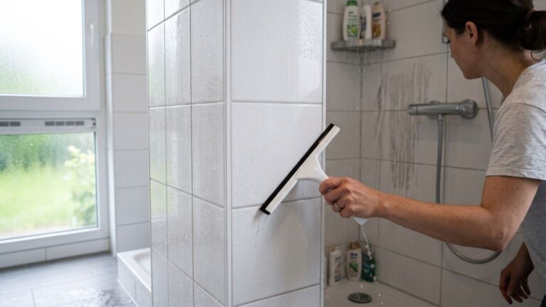 Nach dem Duschen bleibt Feuchtigkeit oft dort, wo sie am meisten schadet